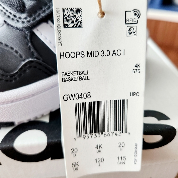 Adidas Boys Toddler Hoops Mid Shoes - Picture 3 of 6